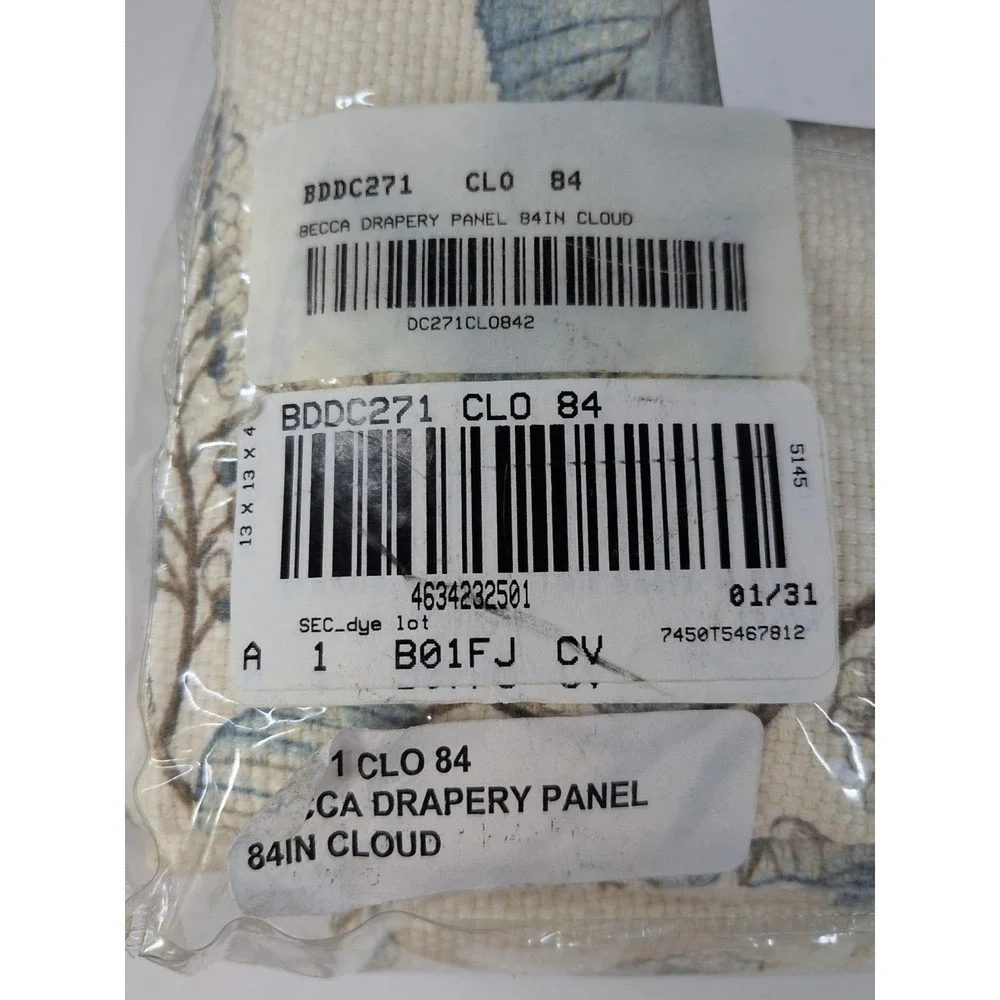 NEW RETAILS $219😍Ballard Designs Becca Floral Drapery Panel Cloud 50x84